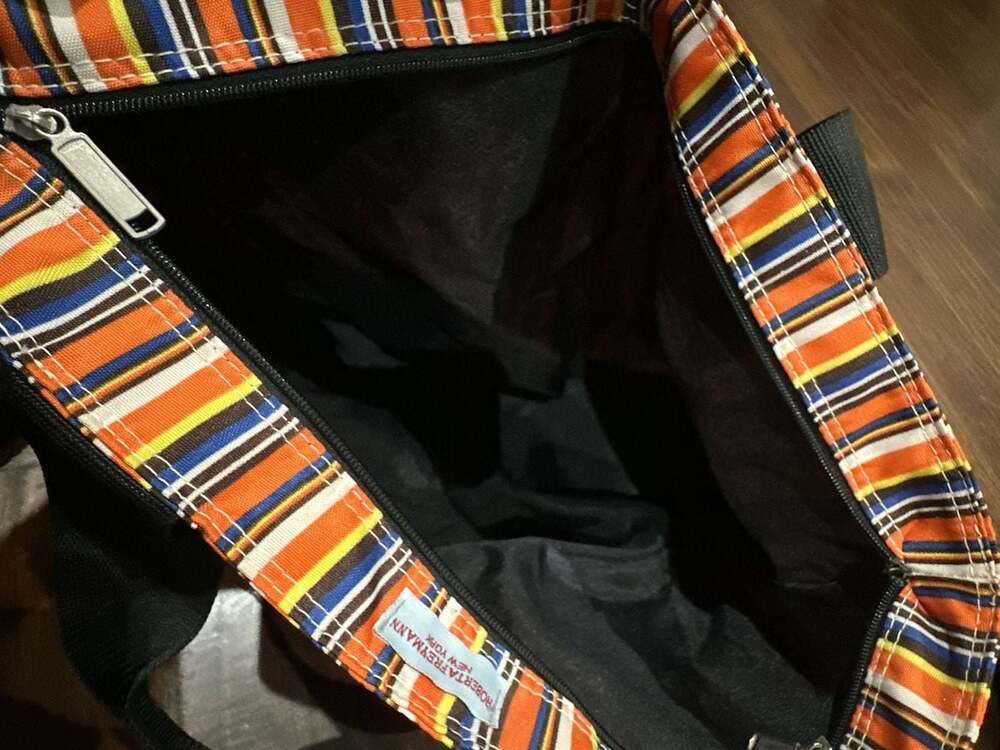 Roberta Freymann New York Multicolored Striped Canvas Tote Bag - Picture 8 of 8